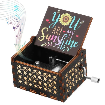 Music Box with Hand Crank Melody