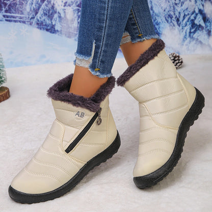 Women's Fuzzy Trim Ankle Boots