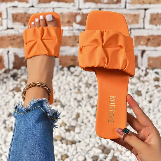 Women's Ruched Slide Sandals