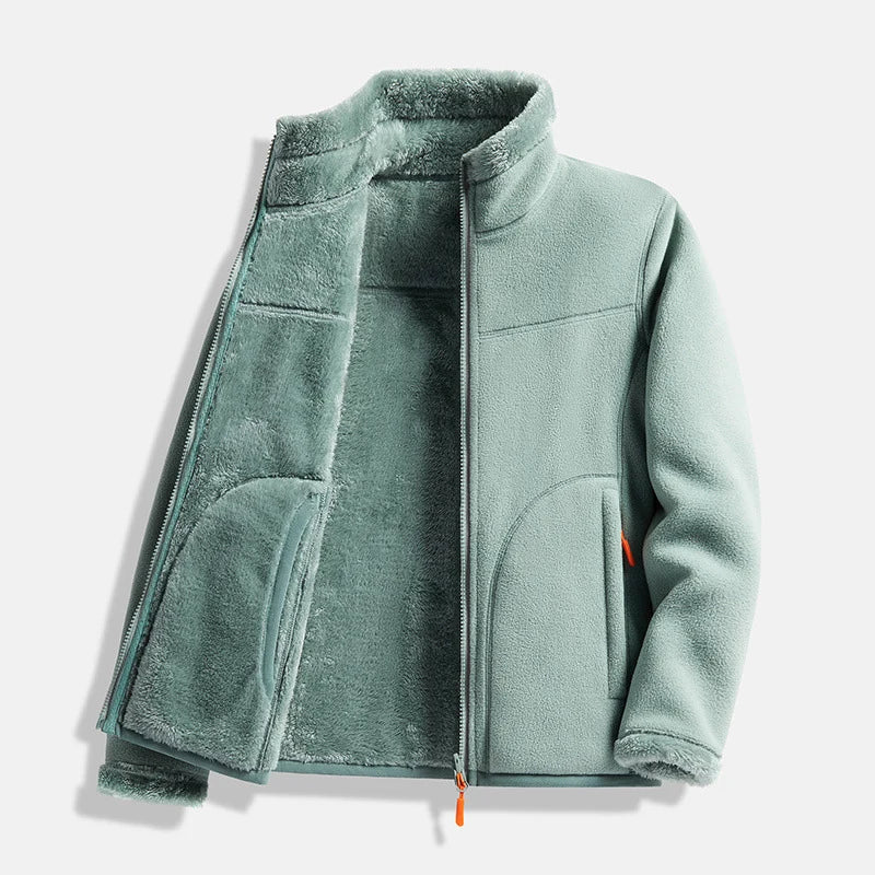 Unisex Full-Zip Jacket with Stand Collar