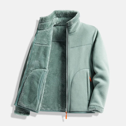 Unisex Full-Zip Jacket with Stand Collar