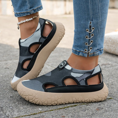 Women's Striped Cutout Sandals