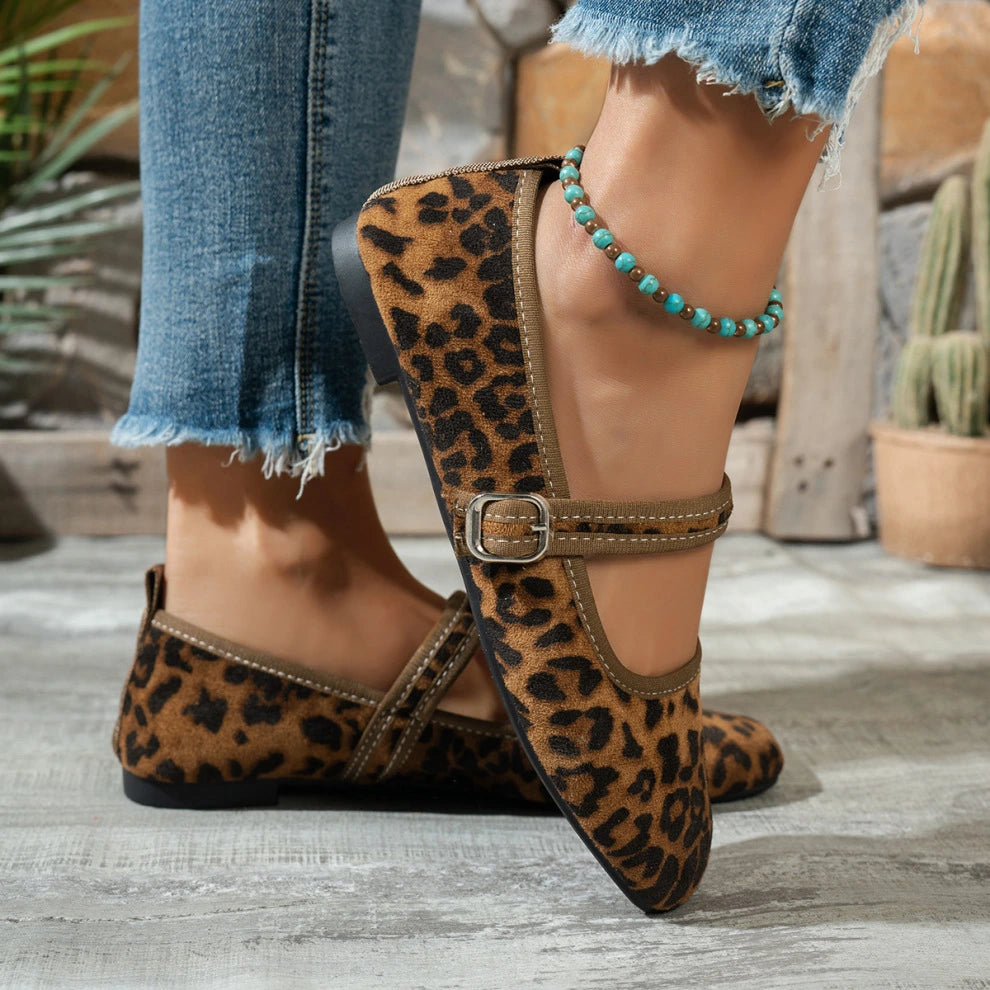 Women's Buckle Strap Pointed-Toe Flat Shoes