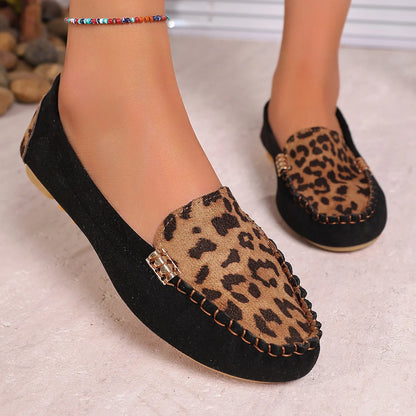 Women's Casual Slip-On Loafers with Decorative Metal Accent