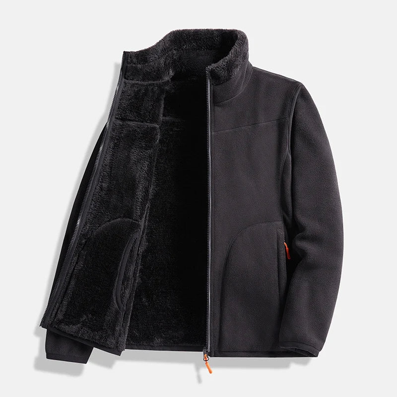 Unisex Full-Zip Jacket with Stand Collar