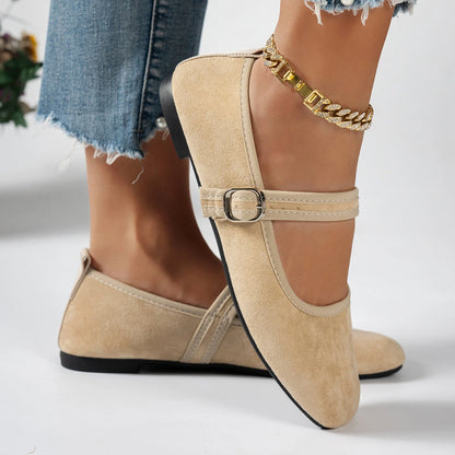 Women's Buckle Strap Pointed-Toe Flat Shoes