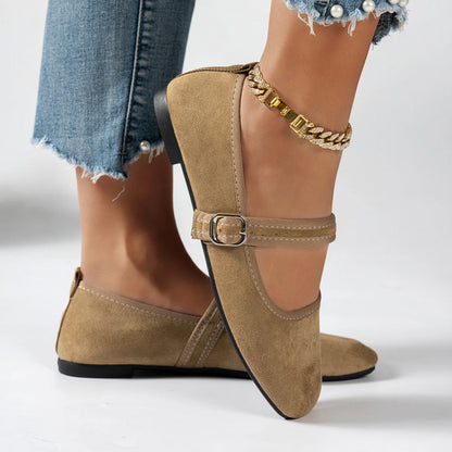 Women's Buckle Strap Pointed-Toe Flat Shoes