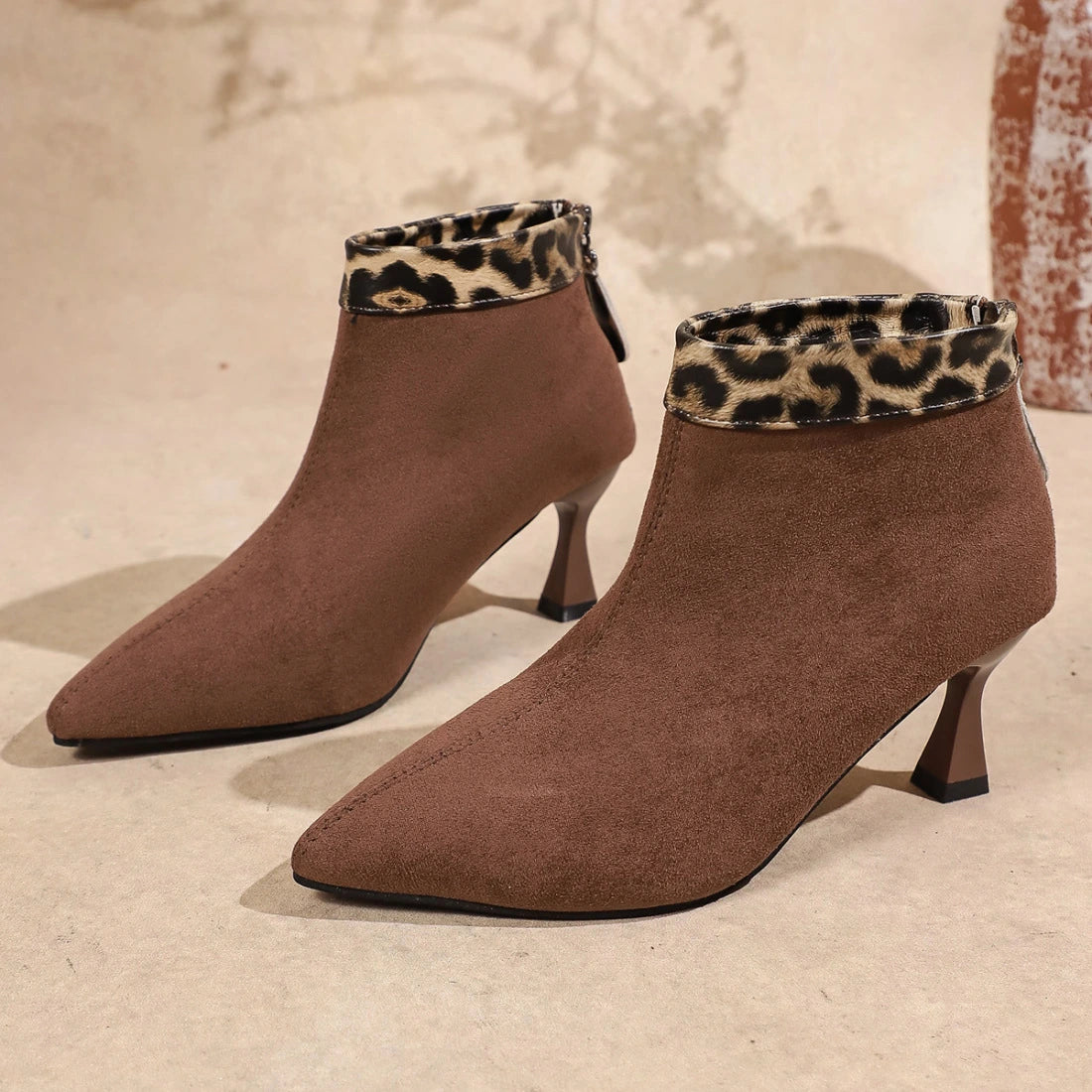 Women's Leopard Print Ankle Boots