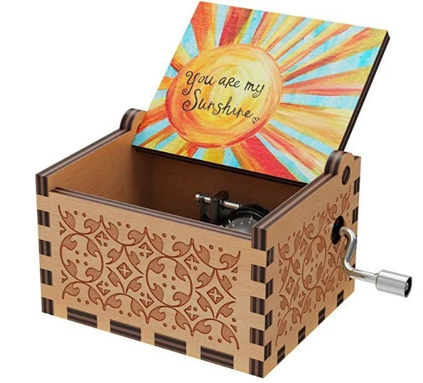 Music Box with Hand Crank Melody