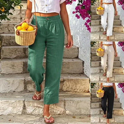 Women’s Pleated Straight-Leg Pants