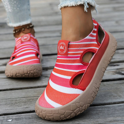 Women's Striped Cutout Sandals
