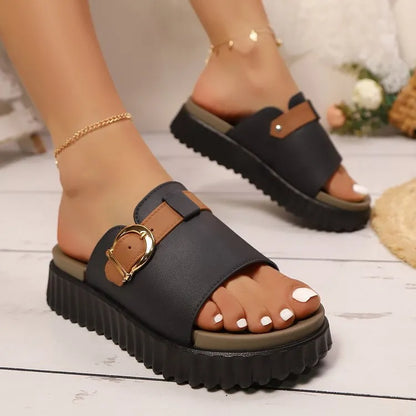 Women's Buckle Strap Platform Sandals