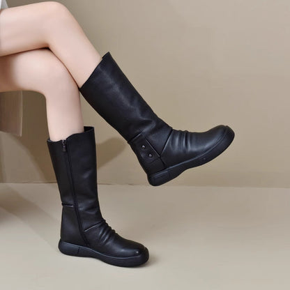 Women's Knee-High Leather-Look Boots
