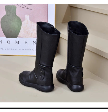 Women's Knee-High Leather-Look Boots