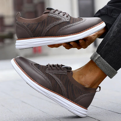 Men's Lace-Up Mesh Panel Casual Sneakers