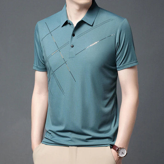 Men's Geometric Print Performance Polo Shirt