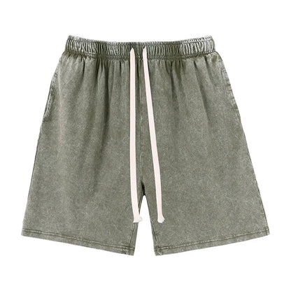 Men's Acid Wash Drawstring Shorts