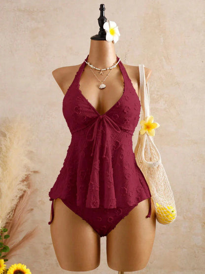 Women’s Halter Peplum Tankini Set