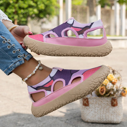 Women's Striped Cutout Sandals