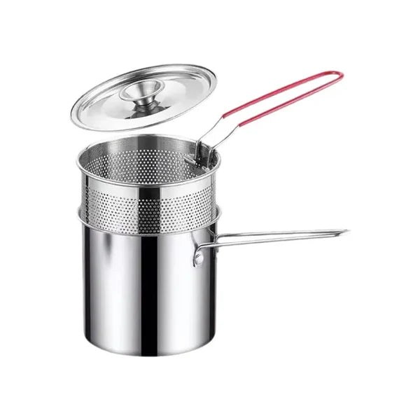 Stainless Steel Frying Pot with Grid