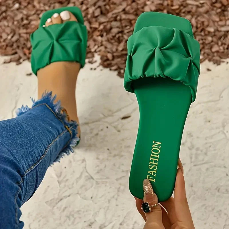 Women's Ruched Slide Sandals
