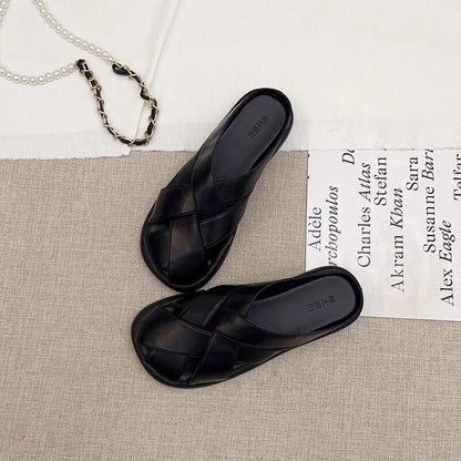 Women's Woven Closed-Toe Mule Sandals