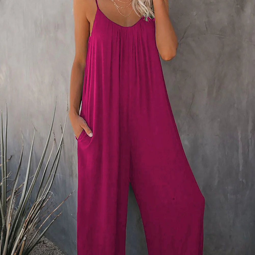 Women's Spaghetti Strap Wide Leg Jumpsuit