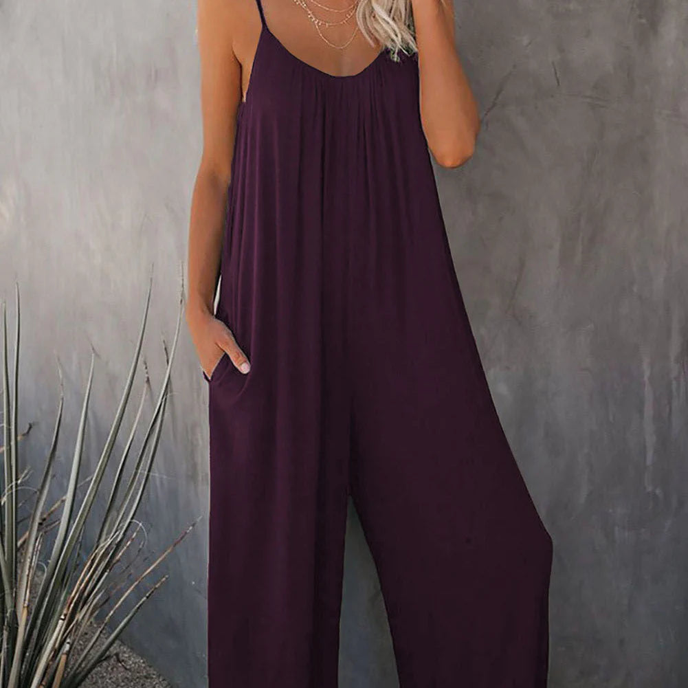 Women's Spaghetti Strap Wide Leg Jumpsuit