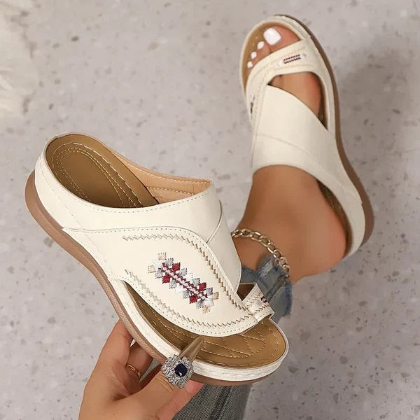 Women’s Embroidered Casual Slip-On Sandals