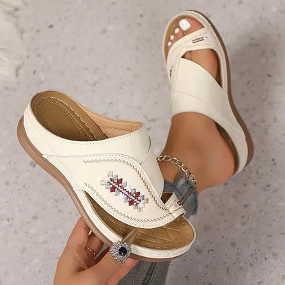 Women’s Embroidered Casual Slip-On Sandals