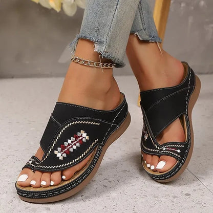 Women’s Embroidered Casual Slip-On Sandals