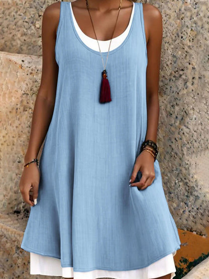 Women's Layered Look Sleeveless Tank Dress