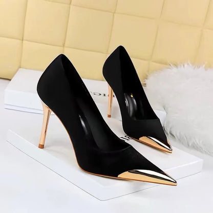 Women's Pointed Toe Stiletto Slip-On Pumps