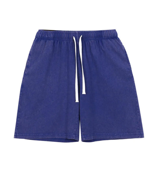 Men's Acid Wash Drawstring Shorts