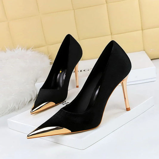 Women's Pointed Toe Stiletto Slip-On Pumps