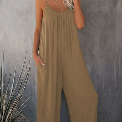 Women's Spaghetti Strap Wide Leg Jumpsuit