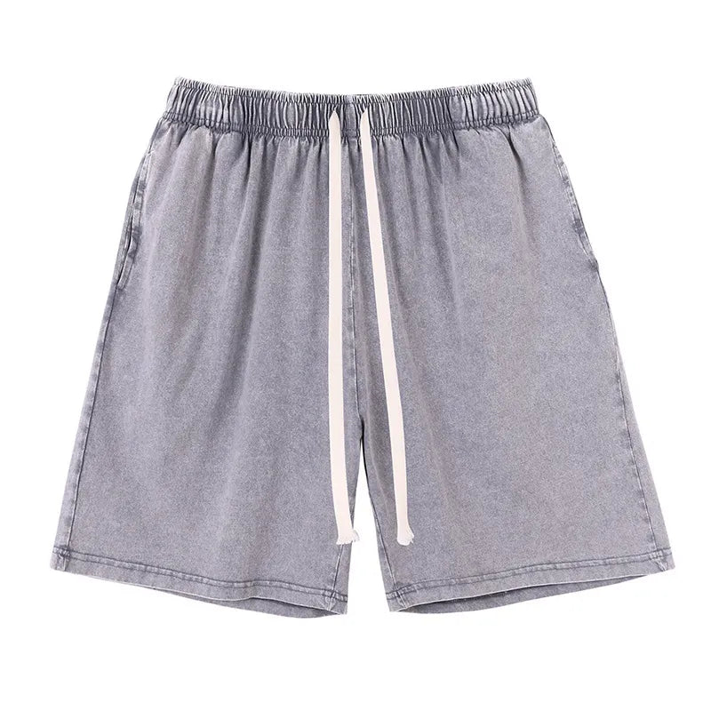 Men's Acid Wash Drawstring Shorts