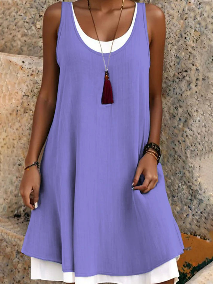 Women's Layered Look Sleeveless Tank Dress