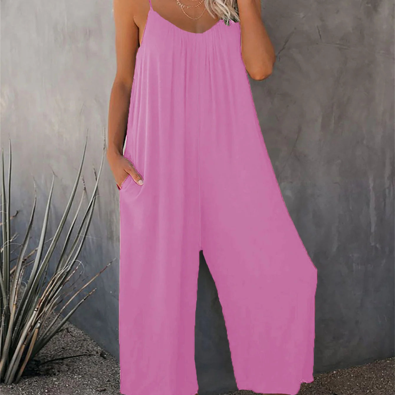 Women's Spaghetti Strap Wide Leg Jumpsuit