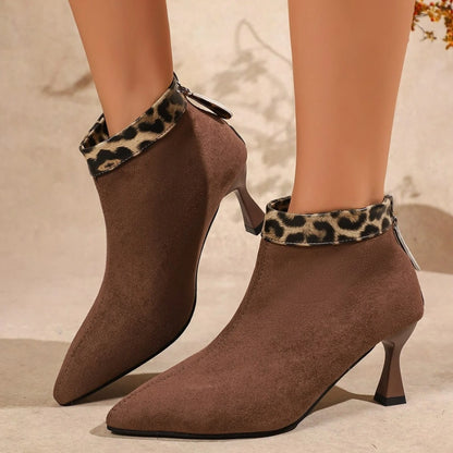 Women's Leopard Print Ankle Boots