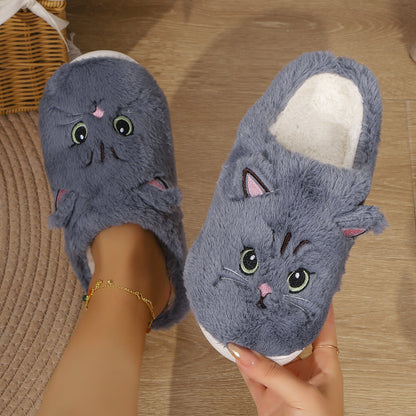 Women's Cat Face Slip-On Slippers
