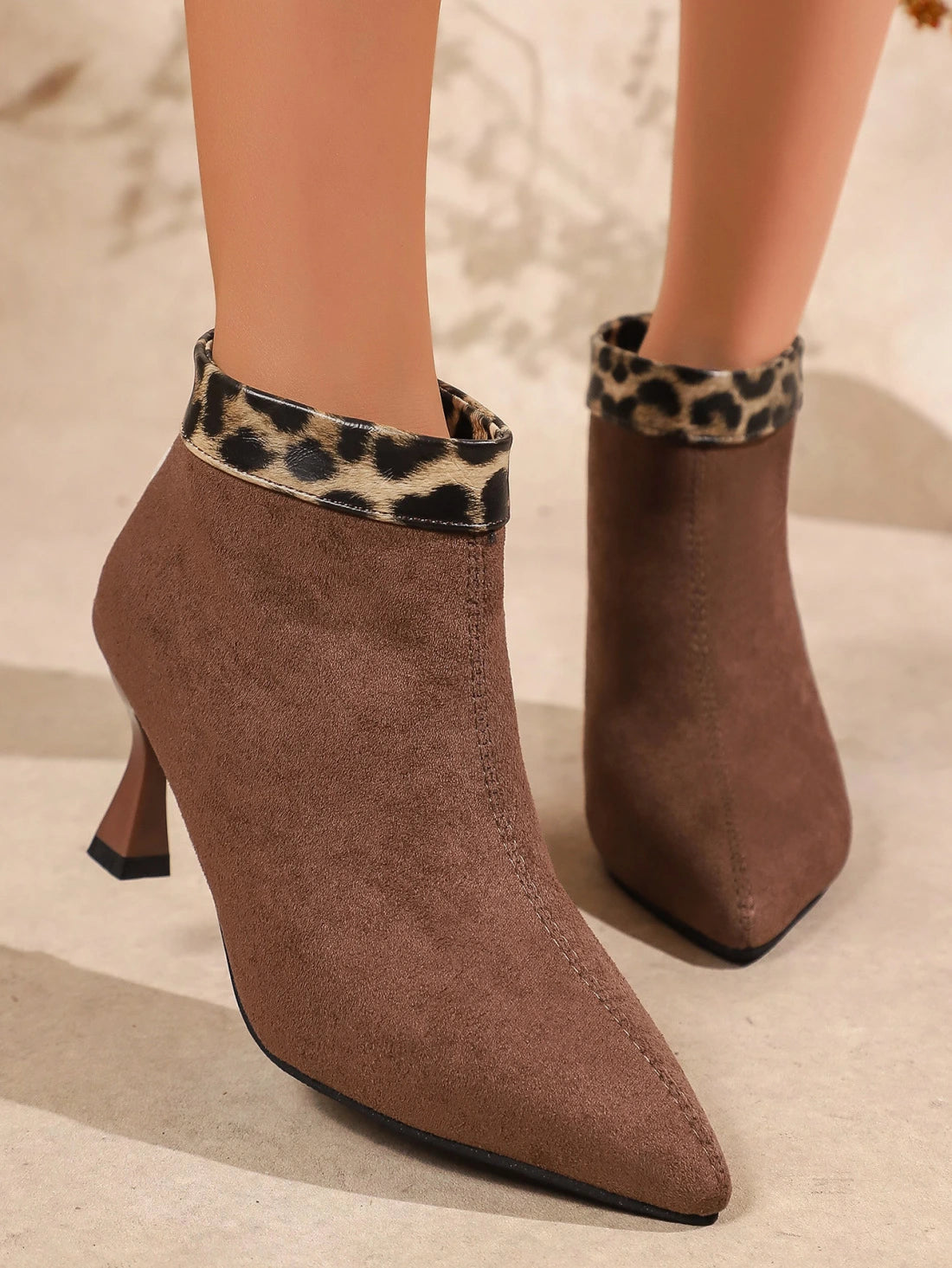 Women's Leopard Print Ankle Boots