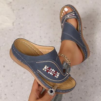 Women’s Embroidered Casual Slip-On Sandals