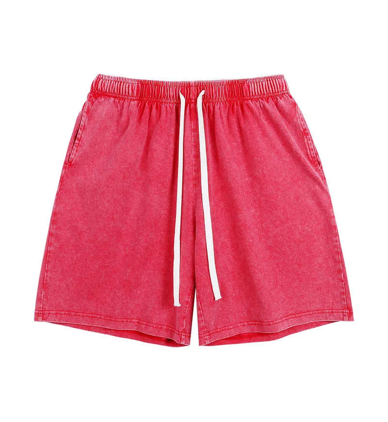 Men's Acid Wash Drawstring Shorts