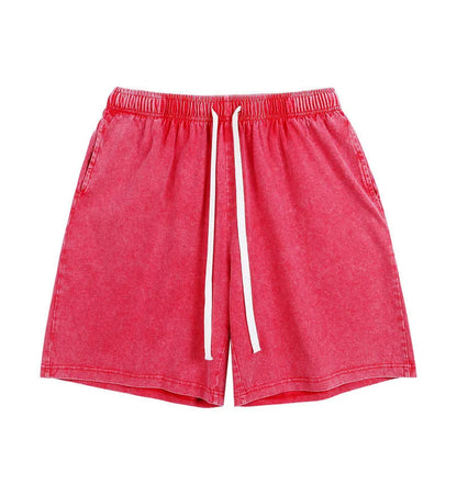 Men's Acid Wash Drawstring Shorts