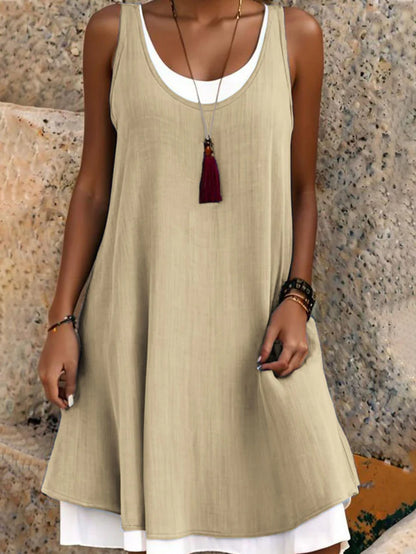 Women's Layered Look Sleeveless Tank Dress