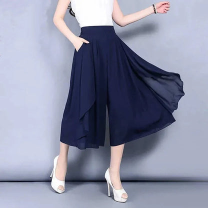 Women's Asymmetrical Chiffon Palazzo Pants