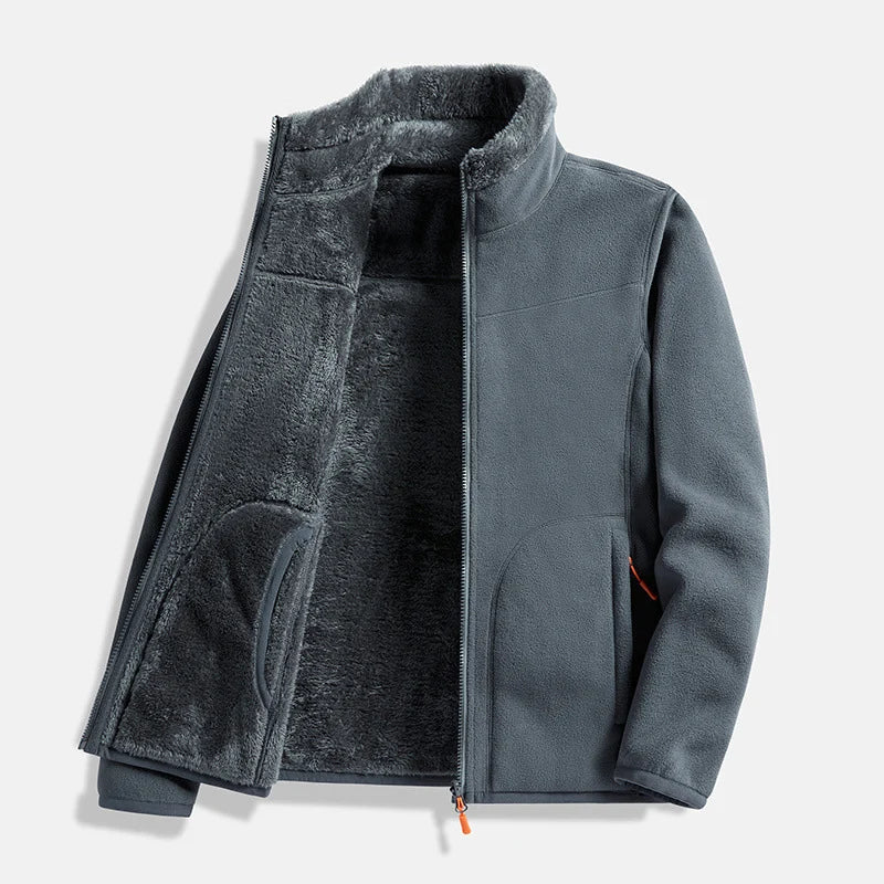 Unisex Full-Zip Jacket with Stand Collar
