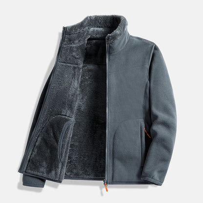 Unisex Full-Zip Jacket with Stand Collar