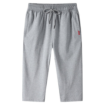 Men's Drawstring Straight Capri Jogger Pants